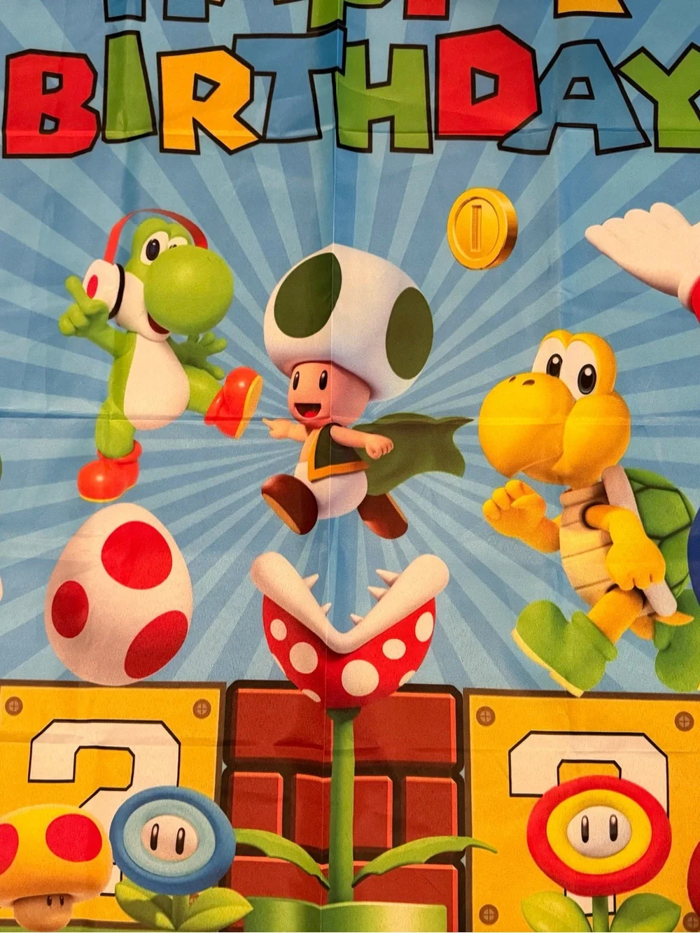 Super Mario Bros Birthday Backdrop